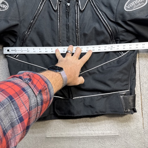 Vanson Cobra Mark 2 Black Leather Motorcycle Jacket Armor USA Made Large - Picture 4 of 16